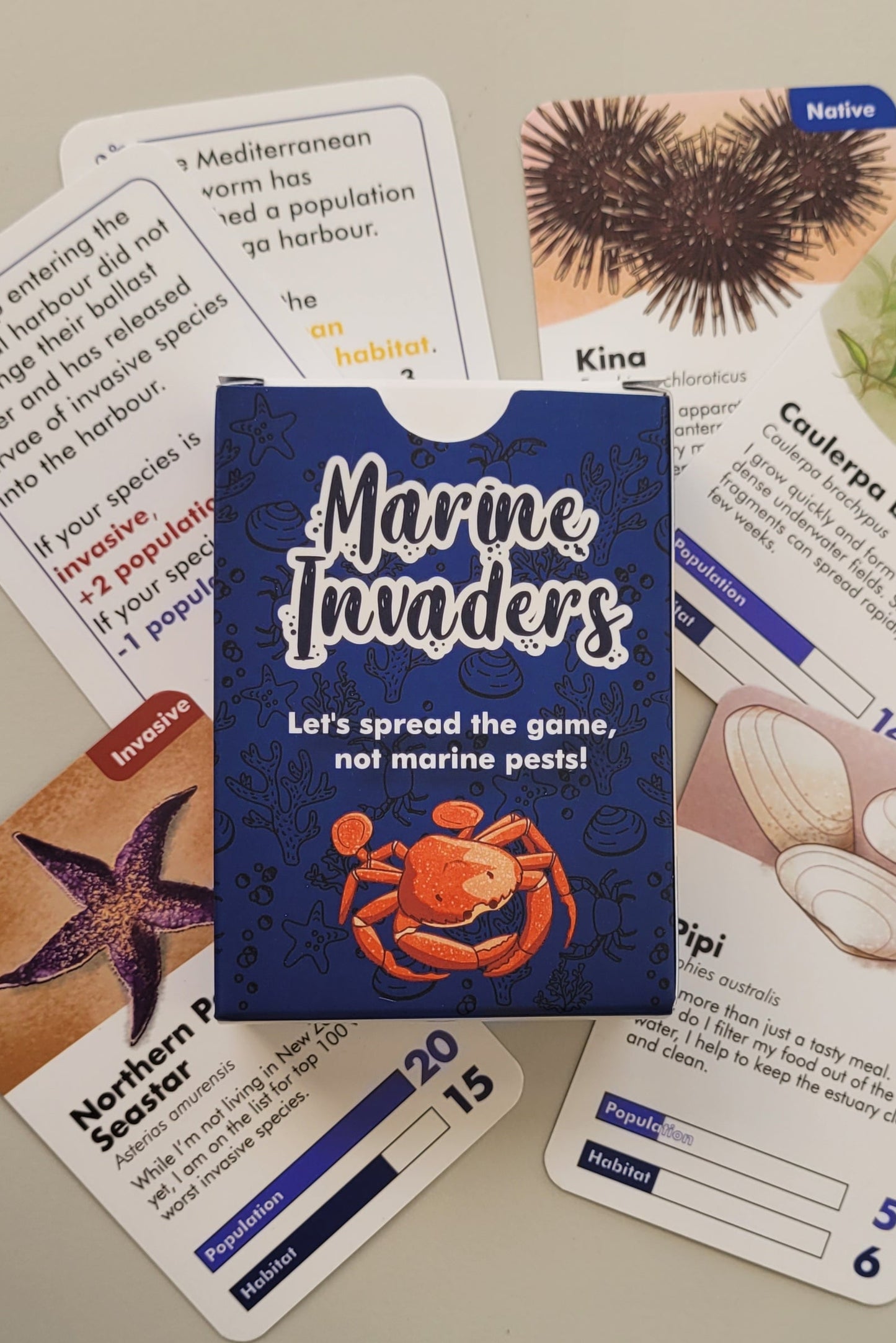 Marine Invaders- The Card Game Te Reo Māori AND English (Double Pack)