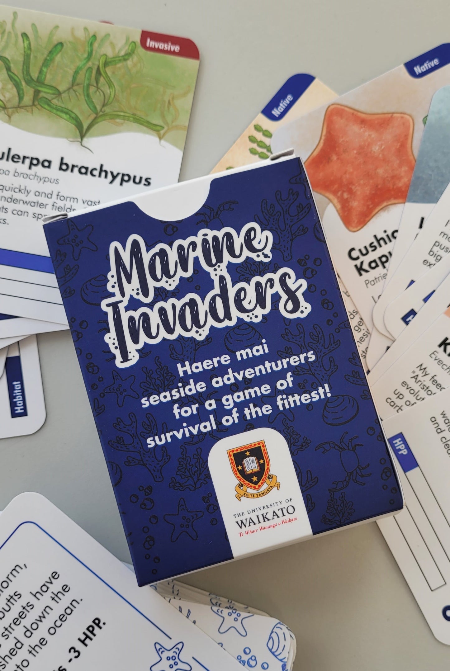 Marine Invaders- The Card Game Te Reo Māori AND English (Double Pack)